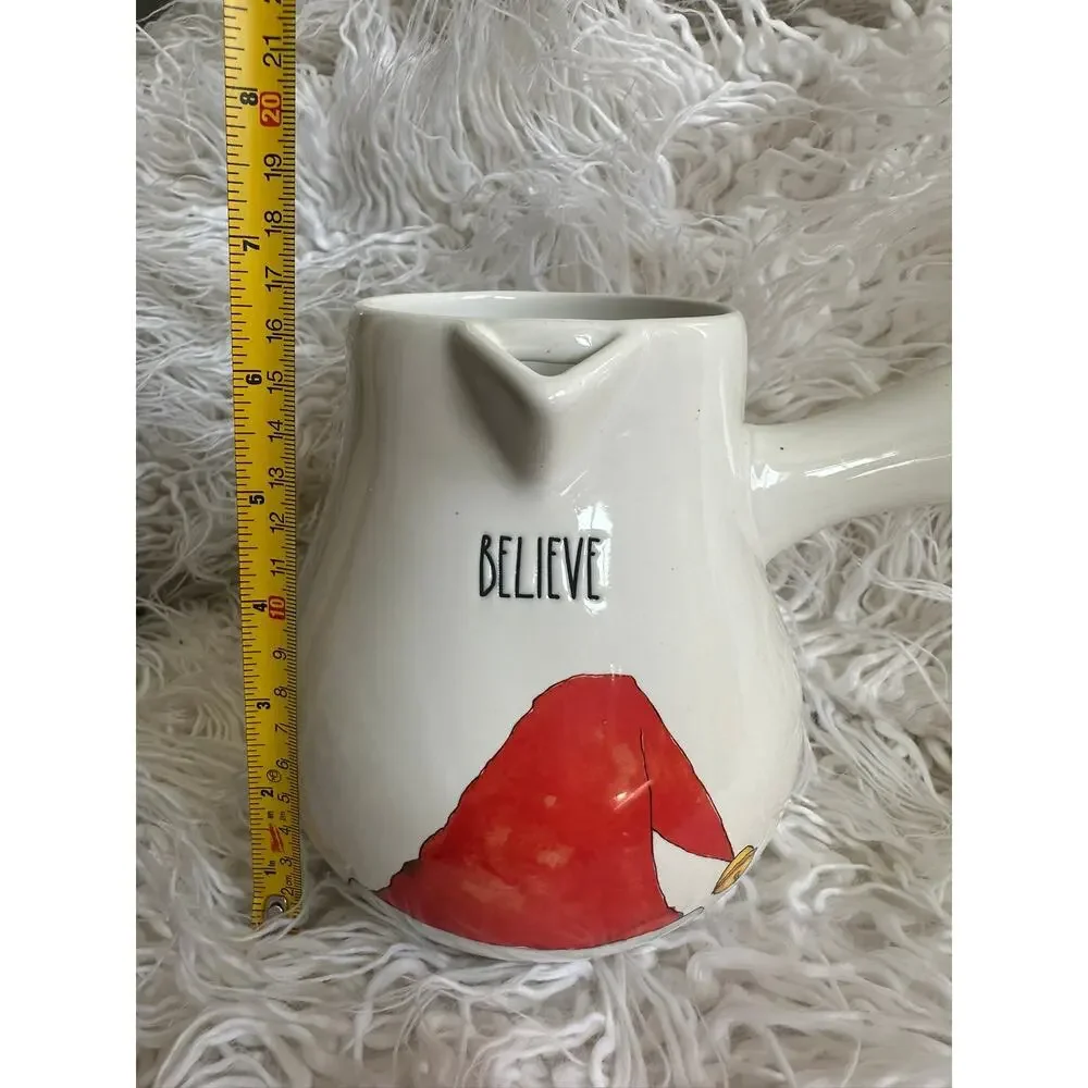 Rae Dunn BELIEVE Pot Cocoa Pot Hot Chocolate Pot Ceramic Christmas